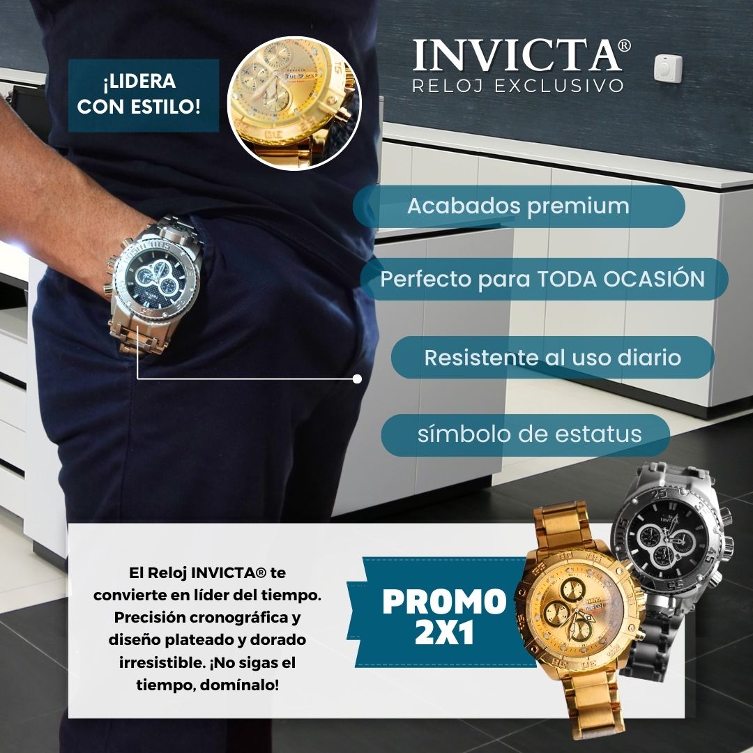 Reloj Invicta®  Dorado & Plateado Oferta 2x1💎