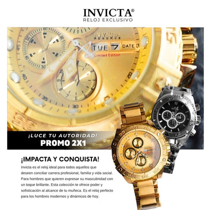 Reloj Invicta®  Dorado & Plateado Oferta 2x1💎