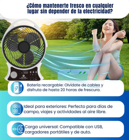 SolarBreeze® Ventilador Solar Recargable