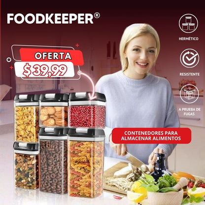 FoodKeeper®  Set de 7 Contenedores Hermeticos