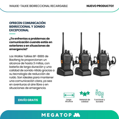 Baofeng: Walkie-Talkie 10KM - Compra 1 Recibe 1 Gratis